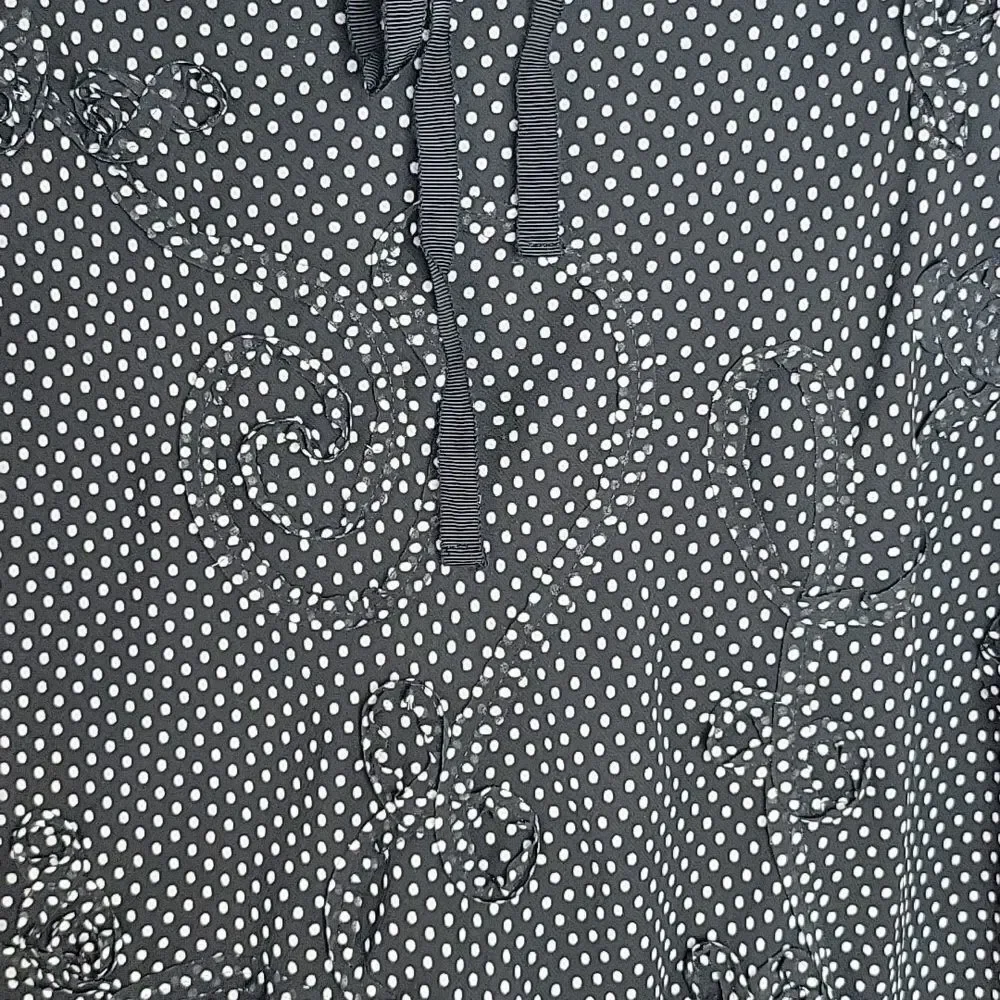 SOPHIE MAX Black and White‎ Polka Dotted Floral Circle Skirt Small